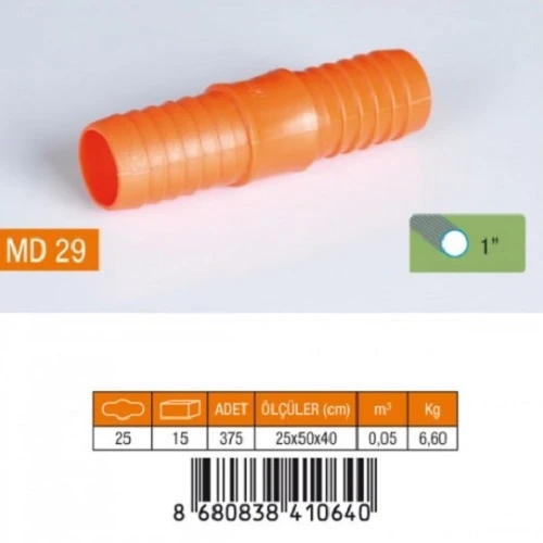 1" HORTUM EKİ PLASTİK MD29