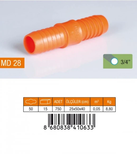 3/4 HORTUM EKİ PLASTİK MD28 ürün görseli 1