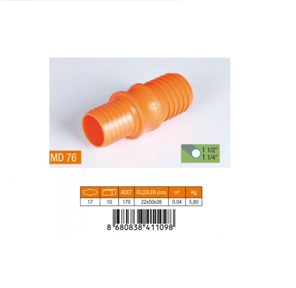 1.1/4-1.1/2" REDÜKSİYON HORTUM EKİ PLASTİK MD76