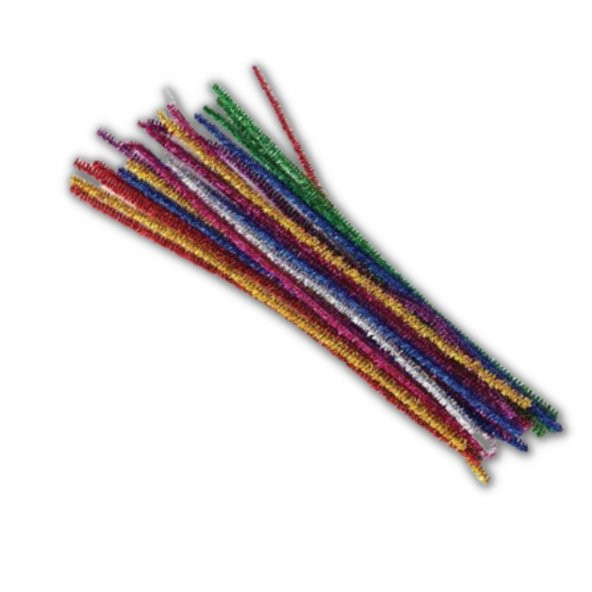 Metalik Renkli Şönil 50 Cm 25li 1 Paket Ticon 50 Cm Metalik Renkli Tüylü Tel 25 li 1 Paket