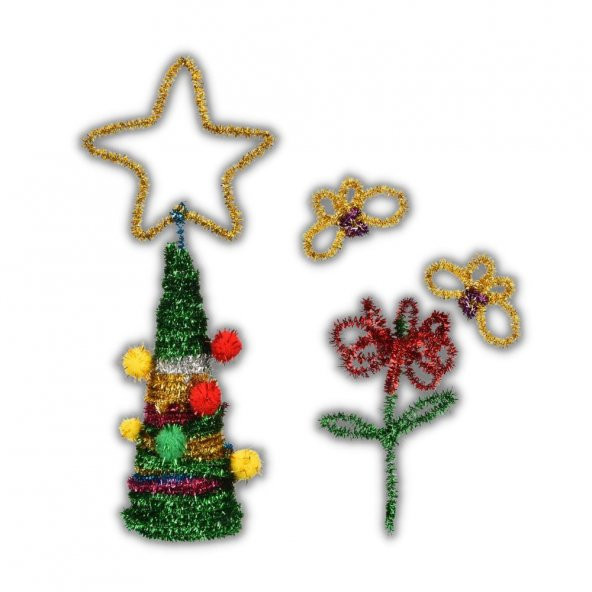 Metalik Renkli Şönil 50 Cm 25li 1 Paket Ticon 50 Cm Metalik Renkli Tüylü Tel 25 li 1 Paket - 3