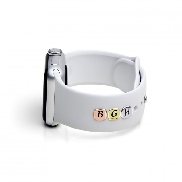 Soft Altın 925 Ayar Gümüş Apple Watch Uyumlu Yalın Harf Model Kordon Aksesuarı