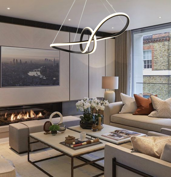 TT Aydınlatma TT002-SY  Papyon Modeli Mat Siyah Led Avize