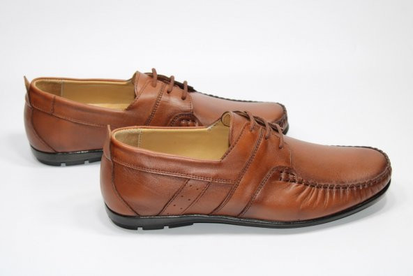 MND HAKİKİ DERİ ORTOPEDİK KAUÇUK DÜZ TABAN BAĞCIKLI ERKEK GÜNLÜK RAHAT YUMUŞAK AYAKKABI - 5