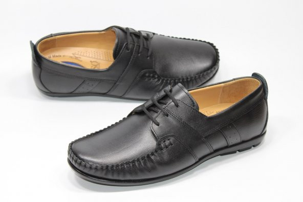 MND HAKİKİ DERİ ORTOPEDİK KAUÇUK DÜZ TABAN BAĞCIKLI ERKEK GÜNLÜK RAHAT YUMUŞAK AYAKKABI - 7