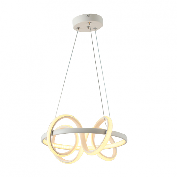 TT Aydınlatma TT003-BY  Sarmal Modeli Mat Beyaz Led Avize - Resim 2