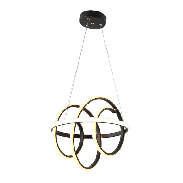TT005-SY TT Aydınlatma Burgu Modeli Mat Siyah Led Avize