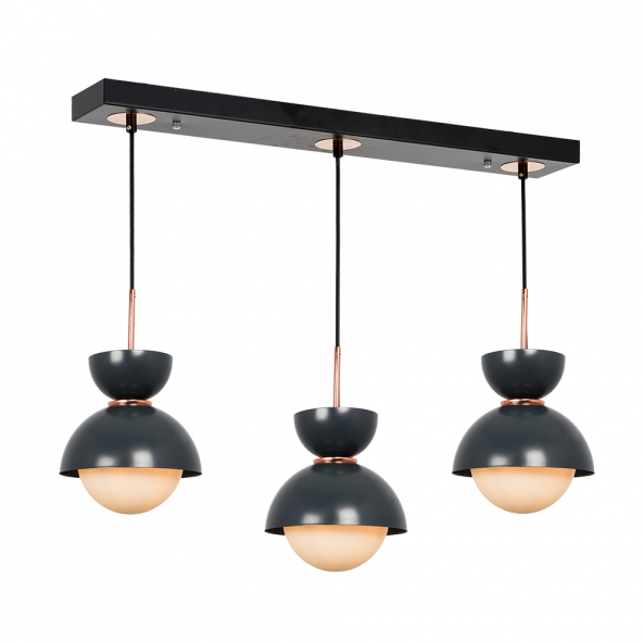 TT Aydınlatma TT007-3S ANT  Mat Antasit 3 lü Sıralı Lüks Avize - Resim 2