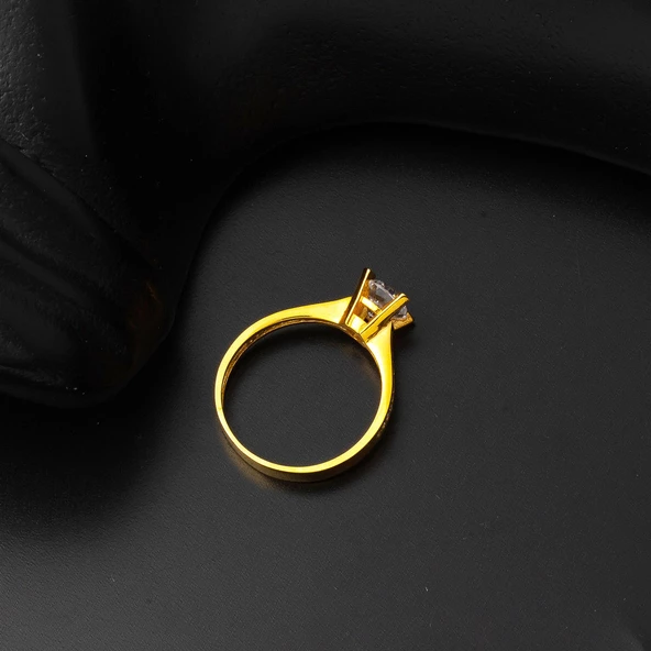 22 Ayar Altın Tektaş Yüzük - Resim 3