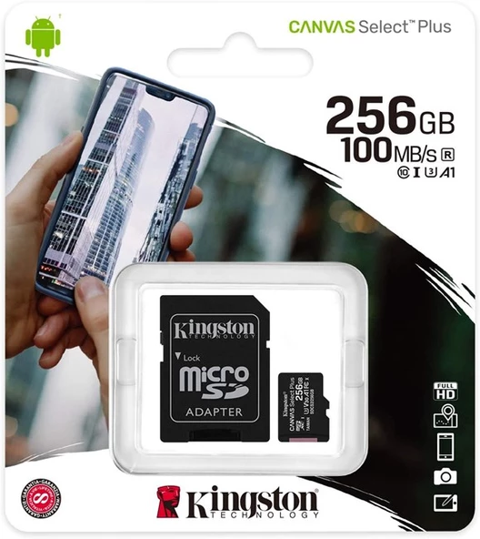 Kingston 256GB Micro SD Canvas 100MB SDCS2/256GB