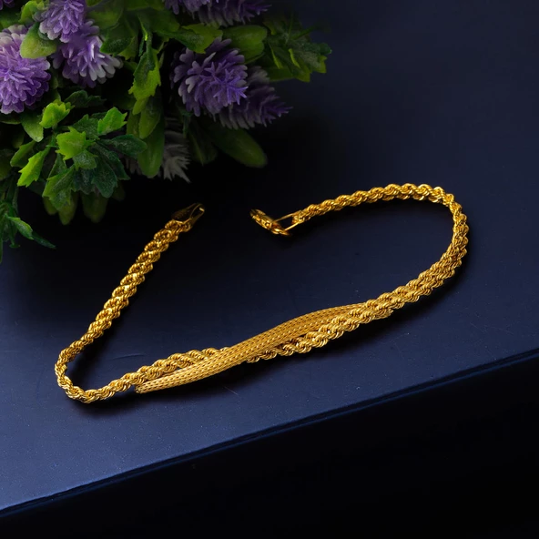 Burmalı Taşsız Altın Takı Seti - Resim 7