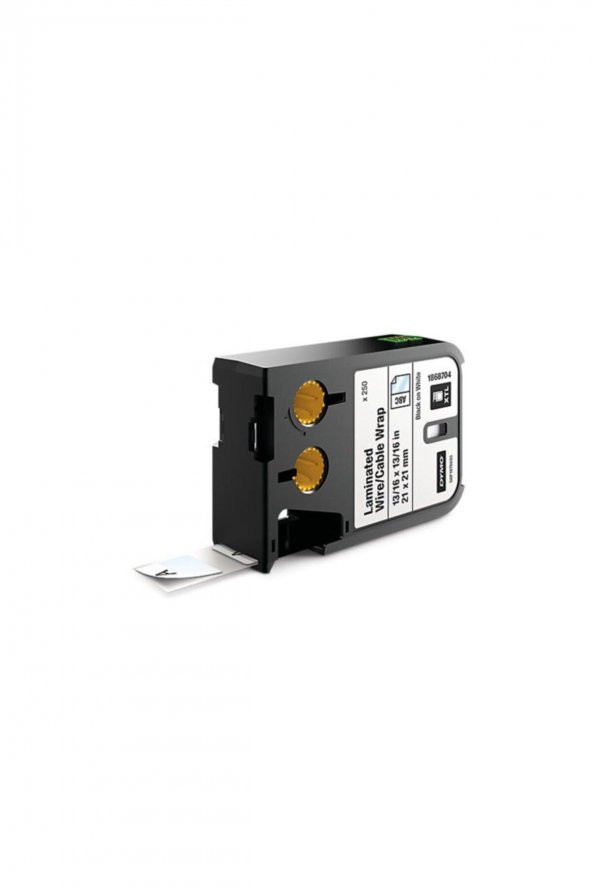 Dymo XTL Lamine Tel - Kablo Etiketi 21x21mm Beyaz - Siyah 250 Etiket