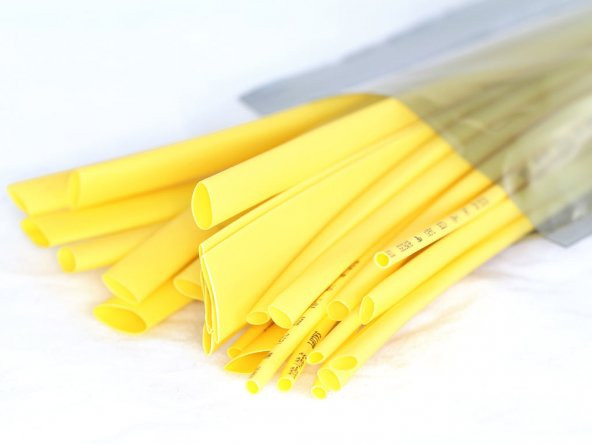 Isı ile 2/1 Daralan Yassı Makaron 9.5 mm - Sarı