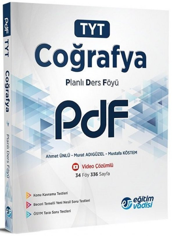 YKS TYT Coğrafya PDF Planlı Ders Föyü Video Çözümlü Eğitim Vadisi Yayınları