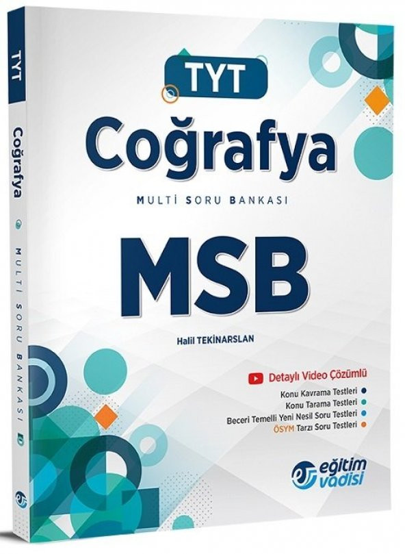 YKS TYT Coğrafya MSB Multi Soru Bankası Video Çözümlü Eğitim Vadisi Yayınları