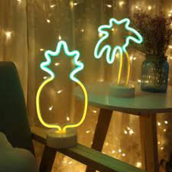 Lumenn Ananas Neon Led Gece Lambası-Dekorasyon Aydınlatma