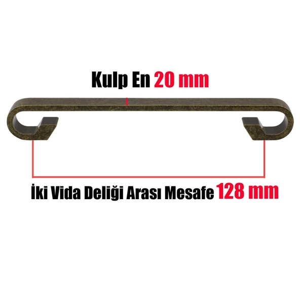 Barida Eskitme Antik Sarı Metal (128 mm-12.8 cm) Mobilya Mutfak Çekmece Dolap Kulpu Kulbu Kulpları - 3