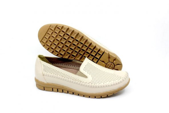 Zerhan 217 Kadın Krem Günlük Kullanım Comfort Ayakkabı - 5