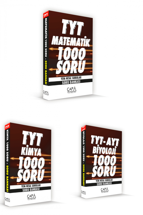 Tyt Matematik-Biyoloji-Kimya Soru Seti (3 Kitap) Çapa Yayınları+(DENEME HEDİYE)
