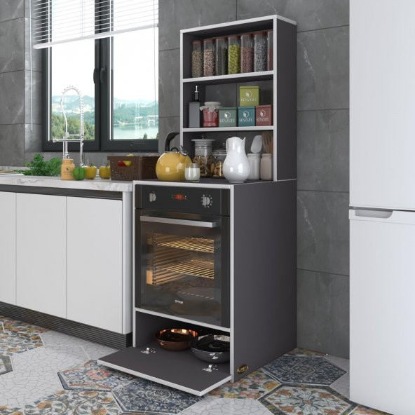 Kenzlife ankastre fırın dolabı bengisu gri 165*60*56 mutfak kapaklı ürün görseli