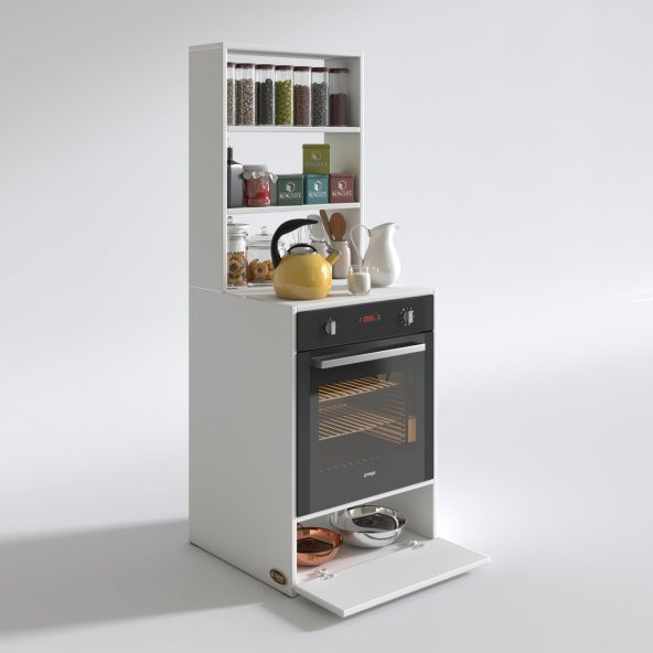 Kenzlife ankastre fırın dolabı bengisu byz 165x60x56 mutfak kapaklı - 2