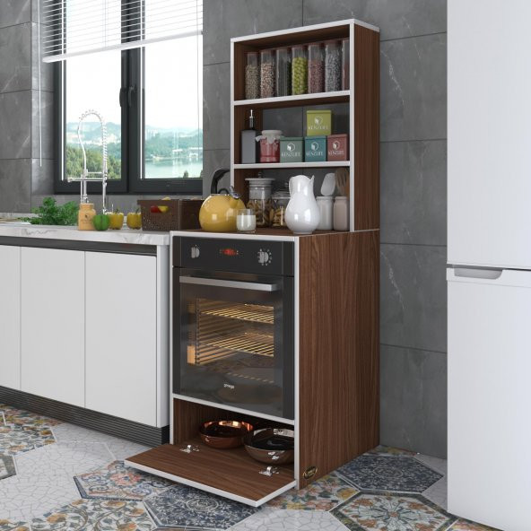 Kenzlife ankastre fırın dolabı bengisu cvz 165*60*56 mutfak kapaklı