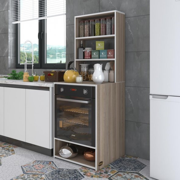 Kenzlife ankastre fırın dolabı canfeza crd 165*60*56 mutfak raflı