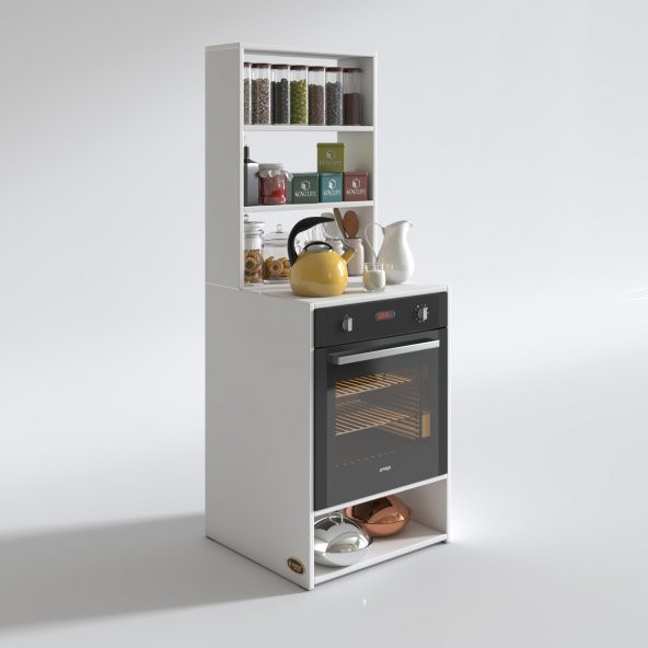 Kenzlife ankastre fırın dolabı canfeza byz 165x60x56 mutfak raflı - 2