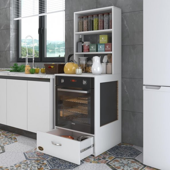 Kenzlife ankastre fırın dolabı gönül byz 165*60*56 mutfak çekmeceli