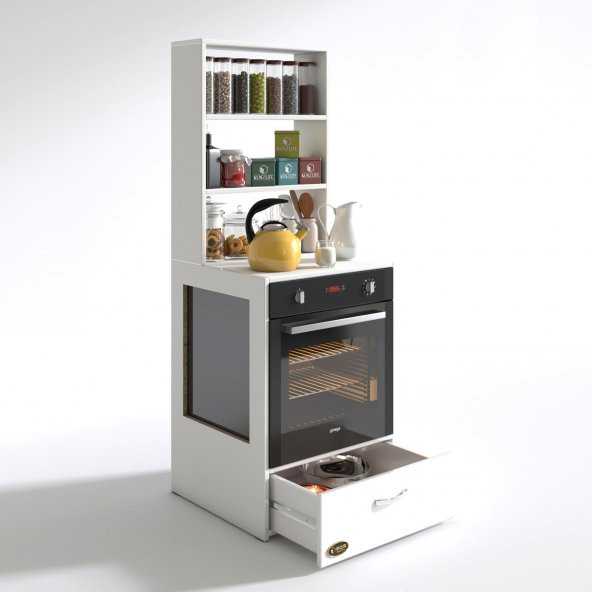 Kenzlife ankastre fırın dolabı gönül byz 165x60x56 mutfak çekmeceli - 2