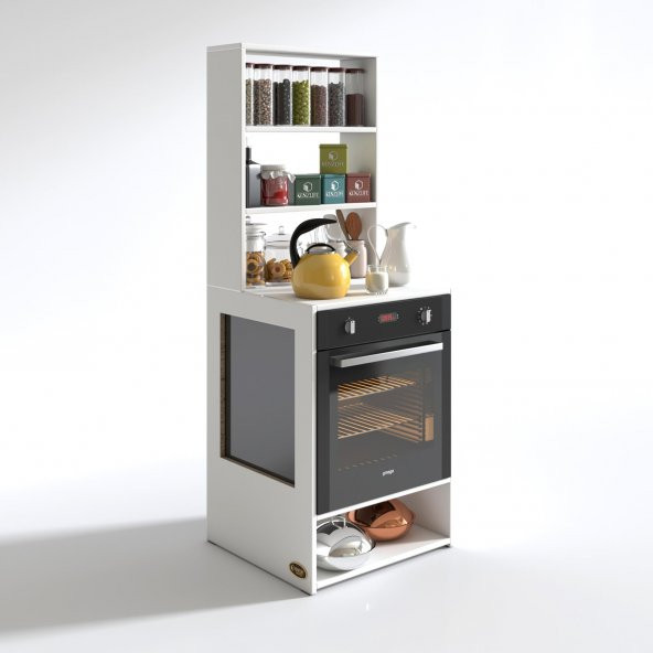 Kenzlife ankastre fırın dolabı ismihan byz 165*60*56 mutfak raflı - 2