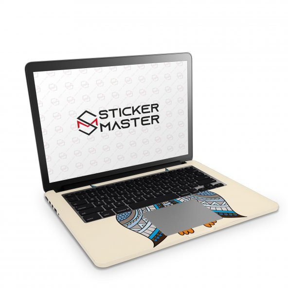 Sticker Master Blue Owl With Ornaments Full Skin MacBook Pro 13-inch Touch Bar 2017 A1706 - 2