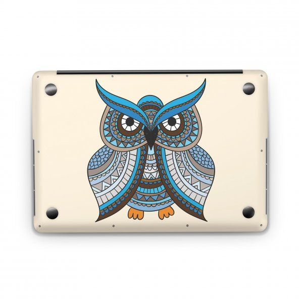 Sticker Master Blue Owl With Ornaments Full Skin MacBook Pro 15 inch Retina  2012 A1398 - Resim 3