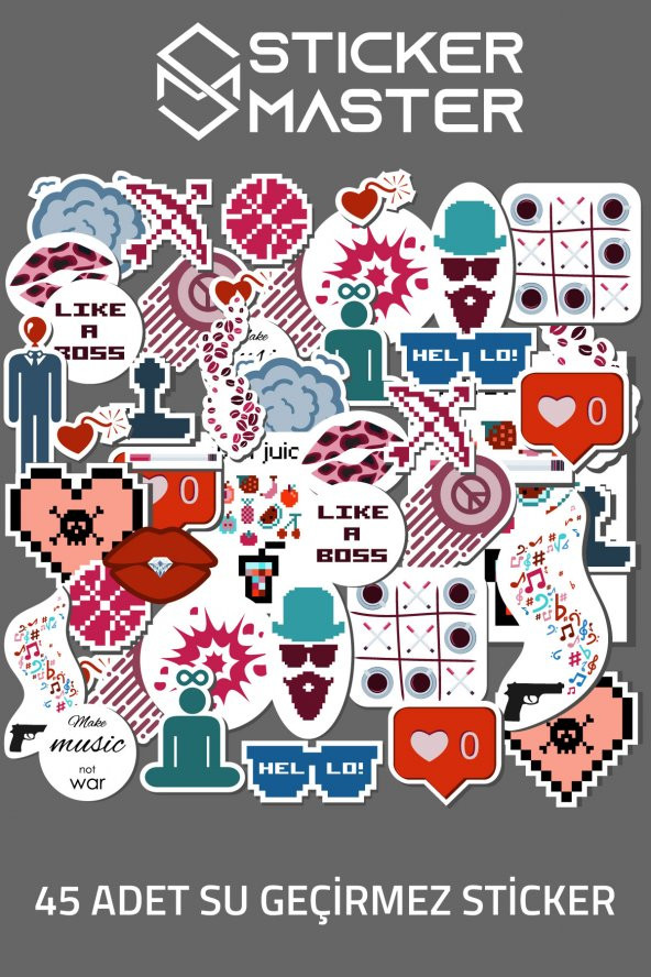 45 Adet Karışık Özgürlük Graffiti JDM Araba Stickers Motor Bisiklet Laptop Sticker Etiket Çıkartma ürün görseli