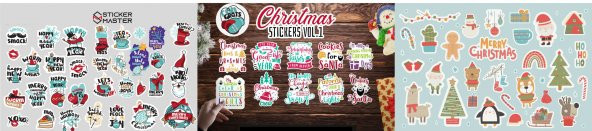 100 Adet Yılbaşı Christmas Graffiti JDM Araba Stickers Motor Bisiklet Laptop Sticker Etiket Çıkartma