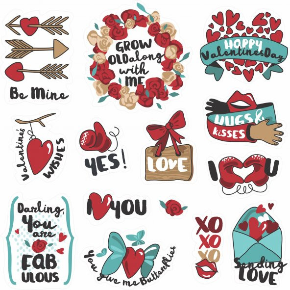 88 Adet Love Aşk Graffiti JDM Araba Modifiye Stickers Motor Bisiklet Laptop Sticker Etiket Çıkartma - Resim 2