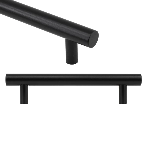 Beretta Mobilya Mutfak Dolap Dolabı Çekmece Kulpu Kulbu Mat Siyah Metal Kulpları (128 MM-12.8 CM)