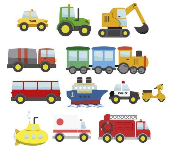 Küçük Araçlar Çocuk Odası Duvar Sticker - 2