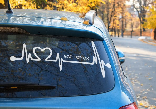 Sticker Master SM Kalp Atışı İsme Özel İsim Etiket Motor Çıkartma Bisiklet Oto Araç Pc 30 Cm Beyaz