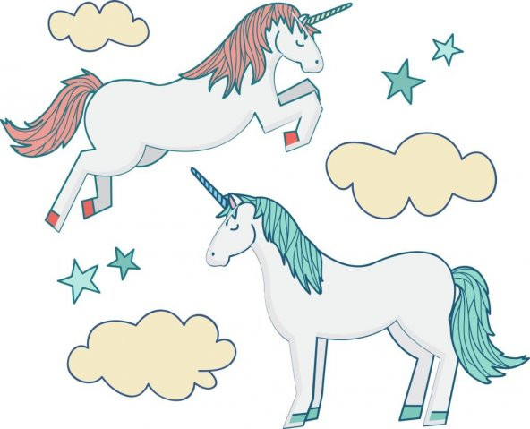 Sticker Masters Sevimli Unicorn Çocuk Odası Sticker ürün görseli