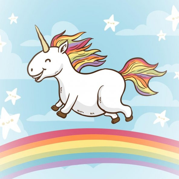 Sticker Masters Mutlu Unicorn Çocuk Odası Sticker ürün görseli 1