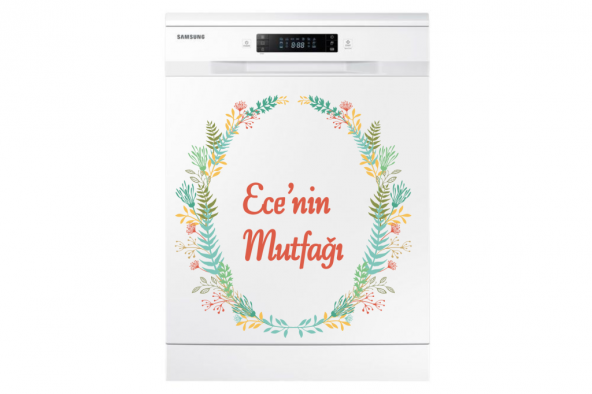 Sticker Masters Renkli Çiçek Kişiye Özel Bulaşık Makinesi Etiket ürün görseli