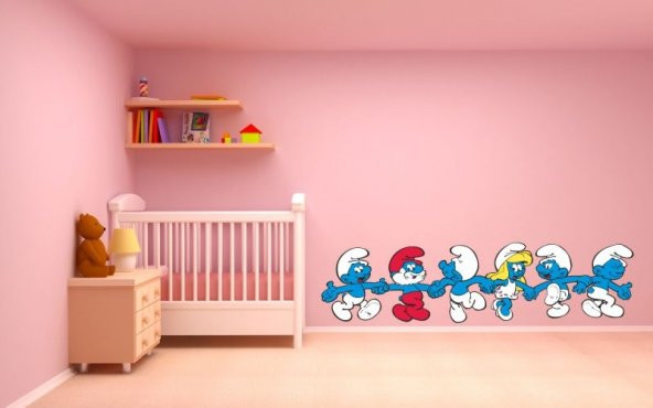 Sticker Masters Şirinler Çocuk Odası Sticker ürün görseli