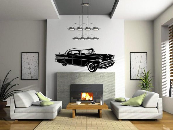 Sticker Masters Vintage Right Side Car Duvar Sticker ürün görseli