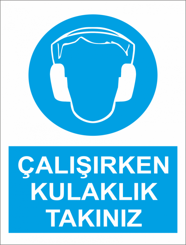 Sticker Masters Çalışırken Kulaklık Kullanın Uyarı Levhası Sticke ürün görseli