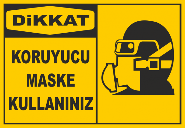 Sticker Masters Koruyucu Maske Kullanın Uyarı Levhası Sticker Eti - 1