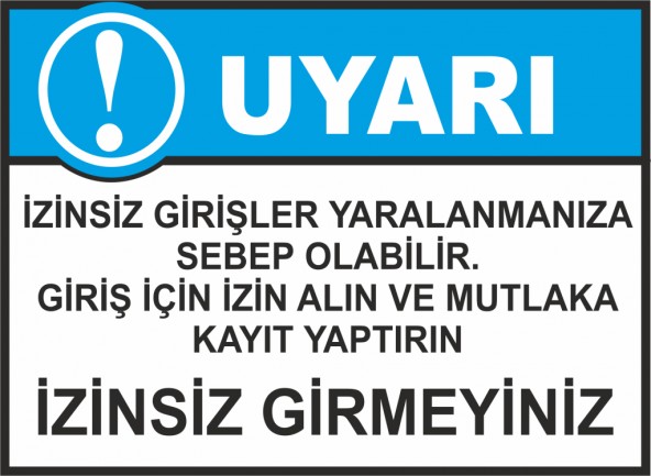 Sticker Masters İzinsiz Girmeyiniz Uyarı Levhası Sticker Etiket ürün görseli 1