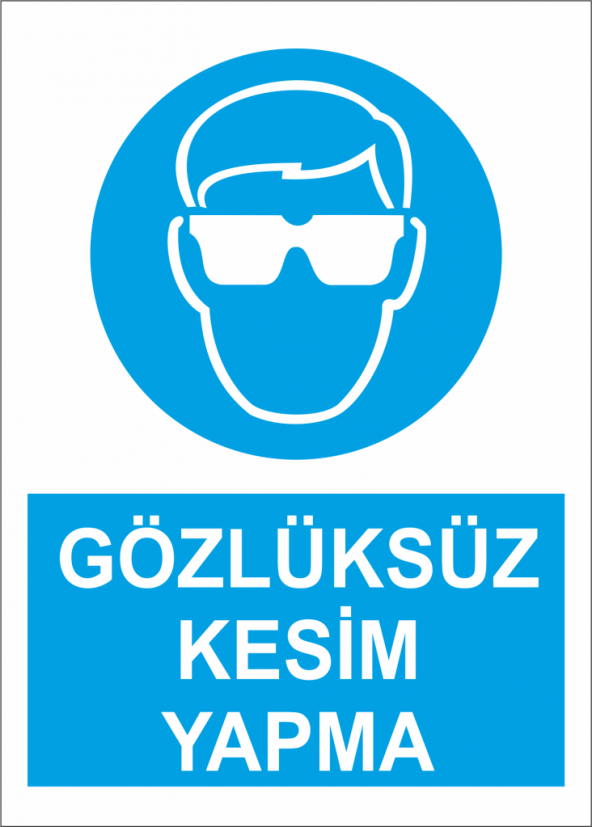 Sticker Masters Gözlüksüz Kesim Yapma Uyarı Levhası Sticker ürün görseli