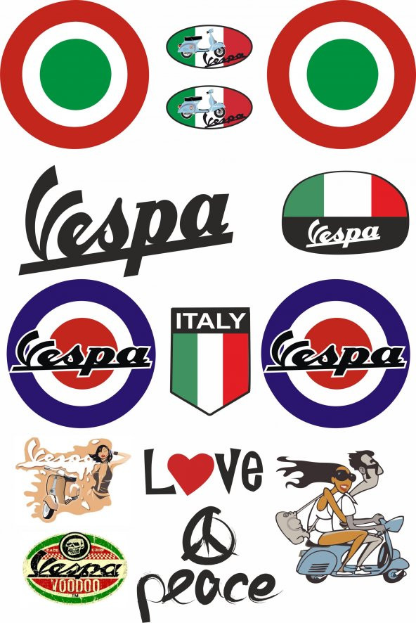 Sticker Masters Vespa Sticker Seti