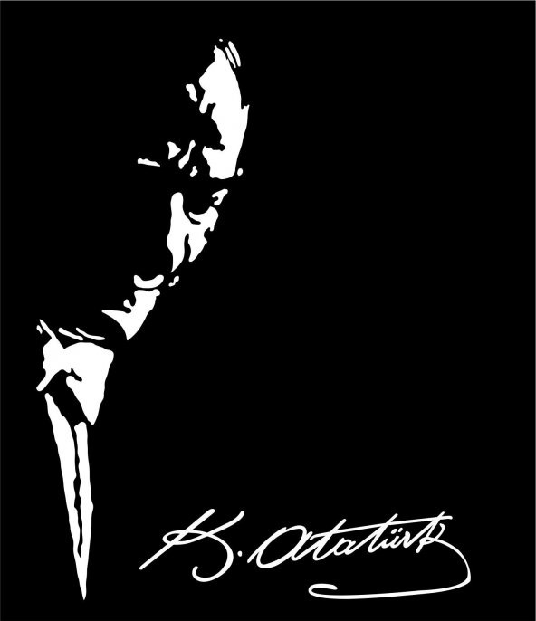 Sticker Masters İmzalı Atatürk Silueti Sticker Etiket ürün görseli